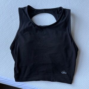 ALO Yoga Sleek Black Crop Top